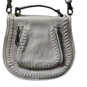 Rebecca Minkoff Vanity Saddle Putty Leather Crossbody Bag